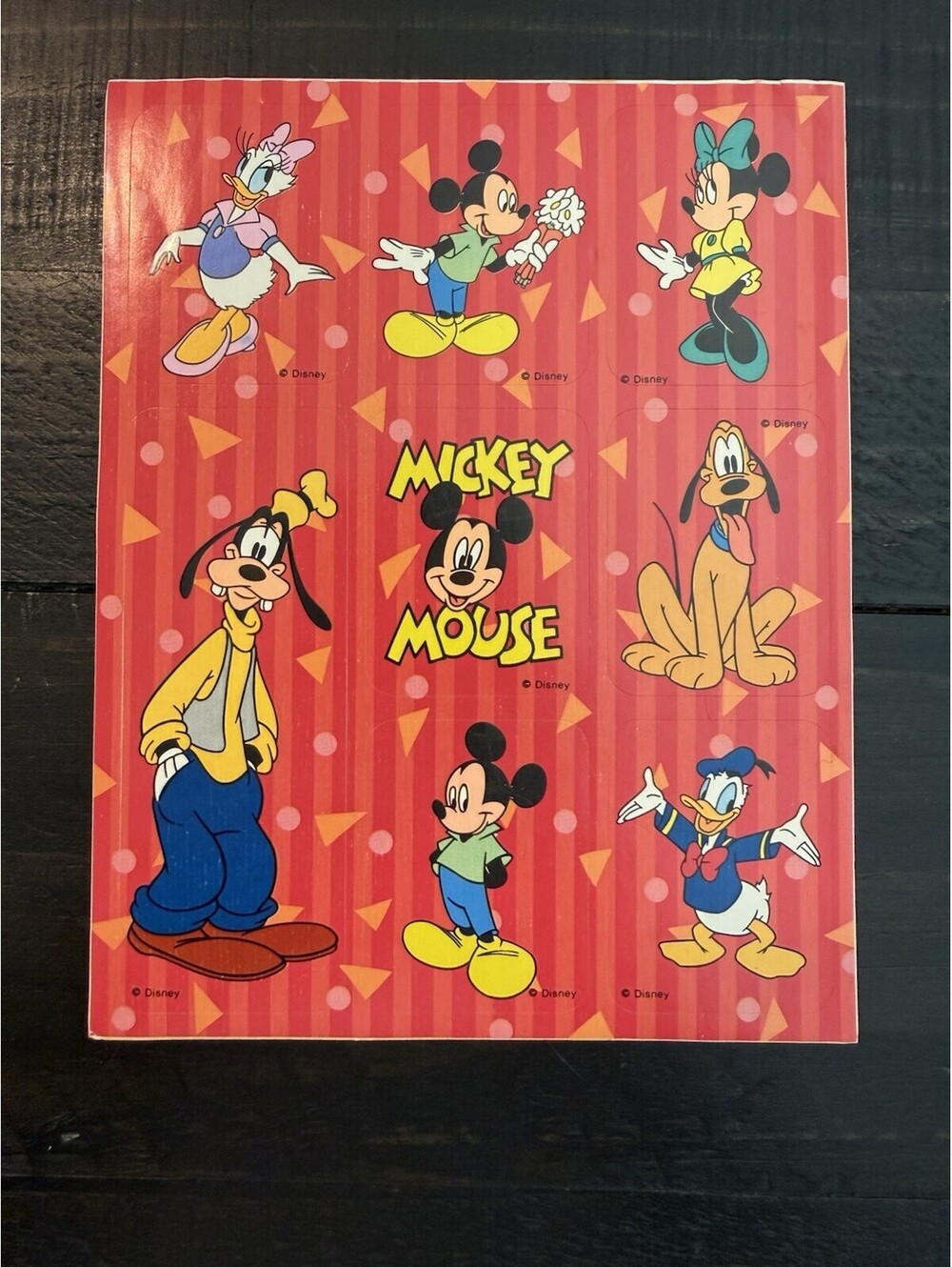 Vintage Disney Mickey And Friends Unused Classic Sticker Sheet Ephemera
